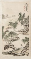 Lot 323 - CHINESE SCROLL PAINTING depicting a figure and...