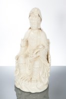 Lot 327 - CHINESE BLANC DE CHINE FIGURE OF GUANYIN...