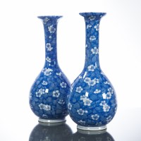 Lot 347 - PAIR OF CHINESE BLUE AND WHITE VASES with...