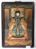 Lot 365 - PAIR OF CHINESE REVERSE PAINTINGS ON GLASS...