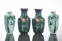 Lot 371 - PAIR OF JAPANESE CLOISONNE VASES AND A PAIR OF...