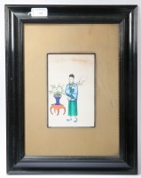 Lot 392 - THREE CHINESE PAINTINGS ON RICE PAPER each...