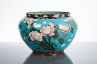 Lot 436 - CHINESE CLOISONNE PLANTER AND CHARGER both...