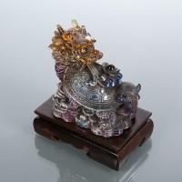 Lot 438 - CHINESE LAZURITE MODEL OF A MYTHICAL CREATURE...