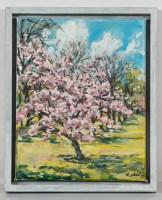 Lot 1898 - HENRY KONDRACKI, CHERRY BLOSSOM oil on canvas,...