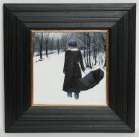 Lot 1937 - GERARD BURNS, A WALK IN WINTER oil on canvas...
