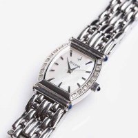 Lot 740 - LADY'S STAINLESS STEEL DIAMOND SET BULOVA...