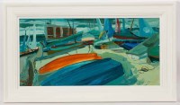 Lot 1978 - * JAMES HARRIGAN, QUAYSIDE oil on board,...