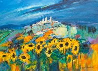 Lot 2000A - SHELAGH CAMPBELL, SUNFLOWERS NEAR SAN...