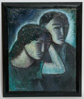 Lot 2019 - * HUGH GERARD BYARS, MAN AND WOMEN oil on...