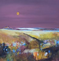 Lot 2042 - MAY BYRNE, HARVEST MOON mixed media, signed...