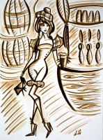 Lot 2052 - LAETITIA GUILBAUD, LAST BELLE watercolour pen...