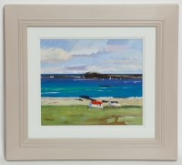 Lot 2053 - ALISTAIR BENNIE, CROFTS ON ERISKA acrylic on...
