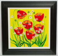 Lot 2059 - JOHN DAMARI, POPPIES & DASIES oil on canvas,...