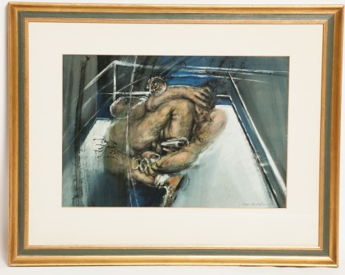 Lot 2065 - * TOM MACDONALD, WRESTLING MATCH mixed media...