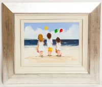 Lot 2070 - * MICHELLE CARLIN, A DAY AT THE SEASIDE oil...