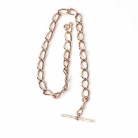 Lot 777 - NINE CARAT GOLD ALBERT CHAIN each link marked...