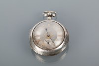 Lot 1589 - STERLING SILVER PAIR CASED FUSEE POCKET WATCH...