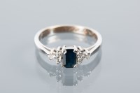 Lot 1636A - ART DECO STYLE SAPPHIRE AND DIAMOND CLUSTER...