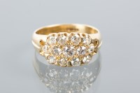Lot 1637 - DIAMOND CLUSTER RING set with twelve old cut...