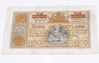 Lot 1515 - BANK OF SCOTLAND £100 BANKNOTE Edinburgh 16th...