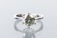 Lot 1644 - DIAMOND SOLITAIRE RING the brilliant cut...