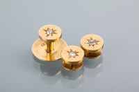 Lot 1665A - THREE VICTORIAN DIAMOND SET SHIRT STUDS each...