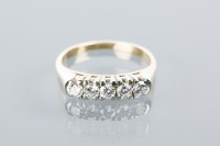 Lot 1674 - DIAMOND FIVE STONE RING set with five...
