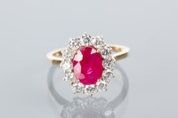 Lot 1679A - FINE BURMESE RUBY AND DIAMOND CLUSTER RING the...