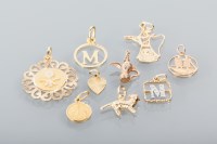 Lot 1686 - GROUP OF EASTER GOLD CHARMS AND PENDANTS 15g...