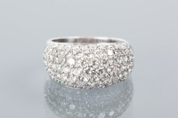 Lot 1697A - DIAMOND BOMBE STYLE DRESS RING the convex...