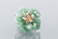 Lot 1706 - HARDSTONE AND DIAMOND PENDANT in the form of a...