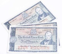 Lot 1535 - COLLECTION OF BRITISH LINEN BANK £5 BANKNOTES...