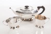 Lot 264 - GEORGE V SILVER THREE-PIECE TEA SERVICE maker...