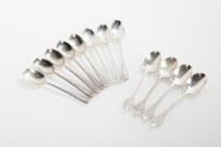 Lot 295 - EIGHT ART DECO STYLE SILVER TEASPOONS maker...
