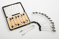 Lot 316 - SET OF TWELVE SILVER COFFEE SPOONS maker...