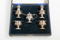Lot 317 - SILVER CRUET SET maker A & Co. Ltd.,...