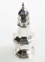 Lot 318 - SILVER SUGAR CASTER maker Barker Brothers,...