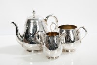 Lot 325 - VICTORIAN MATCHED SILVER THREE-PIECE TEA...