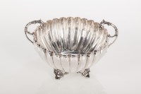 Lot 327 - GREEK SILVER SUGAR BOWL marked 925, fluted rim...