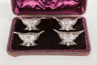 Lot 355 - SET OF FOUR LATE VICTORIAN PIERCED SILVER...
