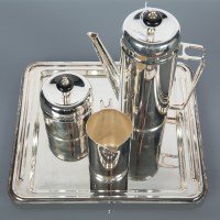 Lot 360 - ART DECO STYLE SILVER PLATED THREE-PIECE...