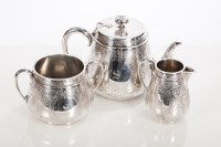 Lot 363 - VICTORIAN SILVER THREE-PIECE TEA SERVICE maker...