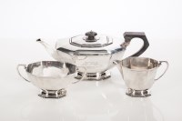 Lot 364 - GEORGE V SILVER THREE-PIECE TEA SERVICE maker...