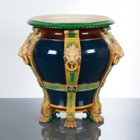 Lot 472 - VICTORIAN ENGLISH MAJOLICA JARDINIERE the...