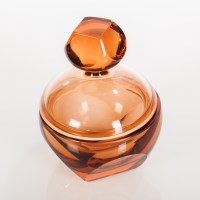 Lot 489 - ART DECO STYLE MOSER GLASS LIDDED ROUND BOX...