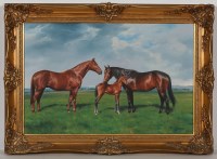 Lot 88 - * PETER SMITH, SIRE, DAM AND FOAL oil on...