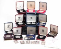Lot 1594 - GOOD COLLECTION OF CASED SILVER PROOF COINS...