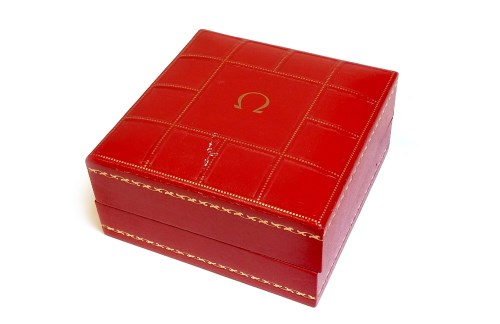 Lot 777 - EARLY 1960S OMEGA RED LEATHER WATCH BOX with...