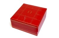 Lot 777 - EARLY 1960S OMEGA RED LEATHER WATCH BOX with...
